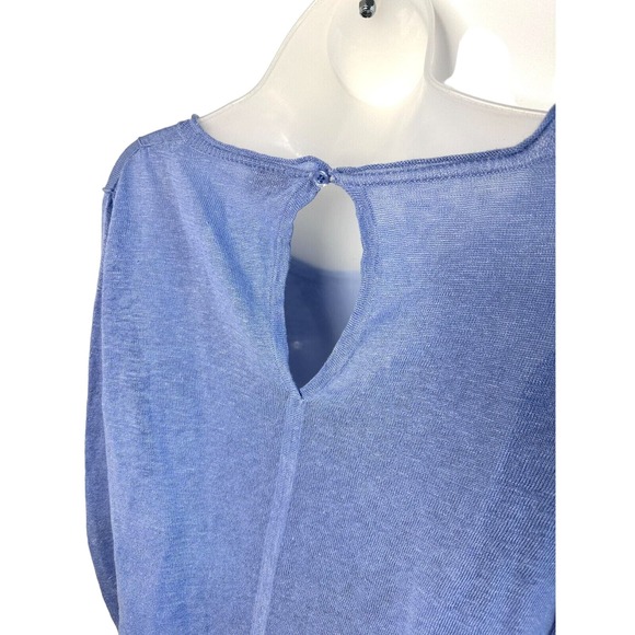 Wrap London Women's Light Blue Sweater w/Sequined Front Key Hole Back Size 8 - Picture 4 of 10